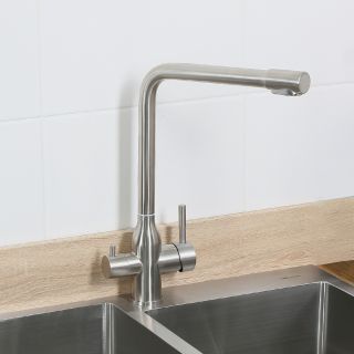 Смеситель для кухни Melana Stello MELANA-610304 с переключателем на фильтр сатин